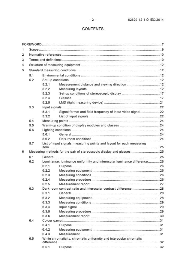 IEC 62629-12-1:2014 IEC 62629-12-1:2014 - 3D Display devices - Part 12-1: Measuring methods for stereoscopic displays using glasses - Optical - Page 4 preview