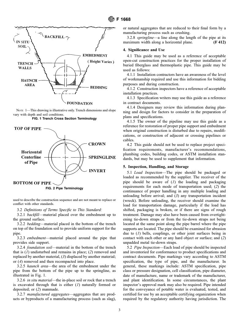 ASTM F1668-96 - Standard Guide for Construction Procedures for Buried Plastic Pipe