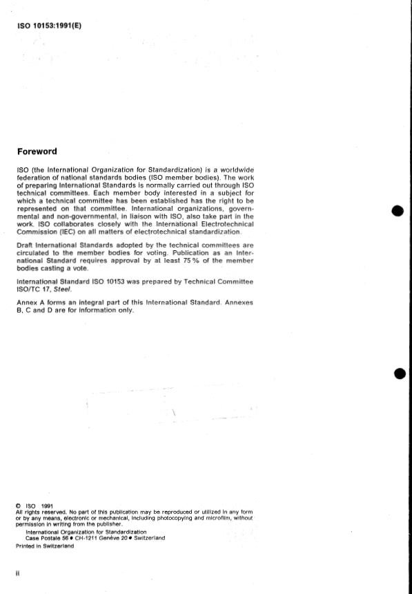 ISO 10153:1991 ISO 10153:1991 - Steel -- Determination of boron content -- Curcumin spectrophotometric method - Page 2 preview
