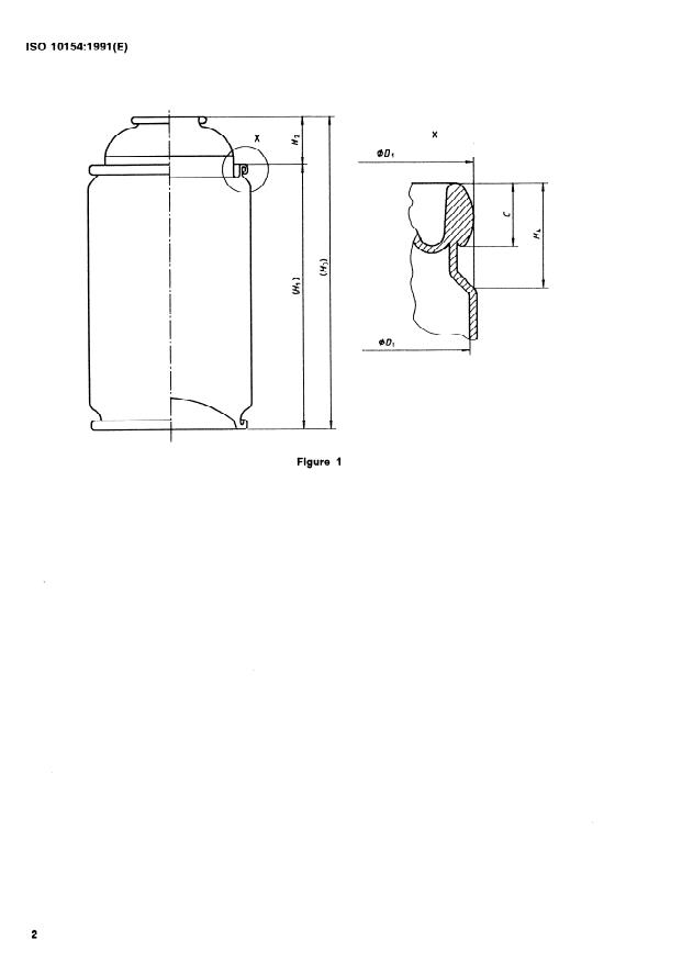 ISO 10154:1991 ISO 10154:1991 - Light gauge metal containers -- Three-piece necked-in tinplate aerosol cans -- Dimensions of the top end - Page 4 preview