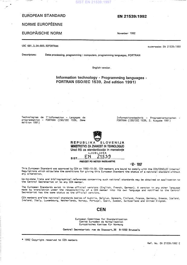 EN 21539:1997
