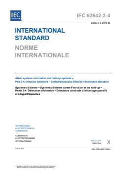 IEC 62642-2-4:2010 - Alarm systems - Intrusion and hold-up systems - Part 2-4: Intrusion detectors - Combined passive infrared / Microwave detectors - Page 3 preview