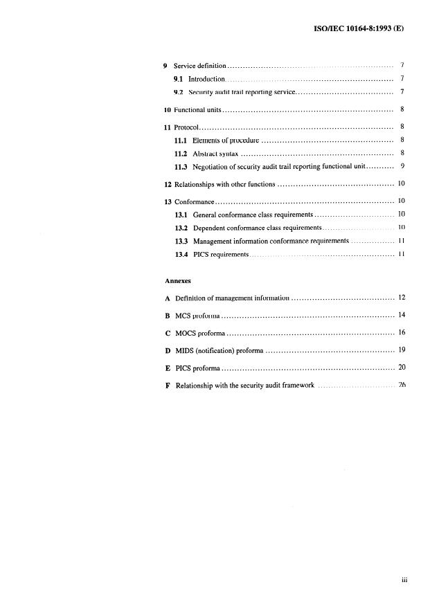 ISO/IEC 10164-8:1993 ISO/IEC 10164-8:1993 - Information technology -- Open Systems Interconnection -- Systems Management: Security audit trail function - Page 3 preview