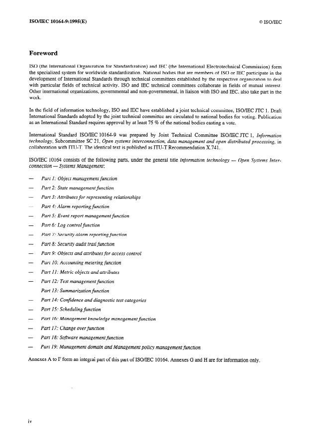 ISO/IEC 10164-9:1995 ISO/IEC 10164-9:1995 - Information technology -- Open Systems Interconnection -- Systems Management: Objects and attributes for access control - Page 4 preview