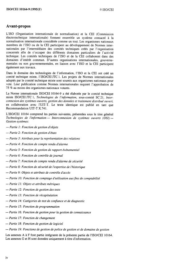 ISO/IEC 10164-9:1995 ISO/IEC 10164-9:1995 - Technologies de l'information -- Interconnexion de systemes ouverts (OSI) -- Gestion-systemes: Objets et attributs de contrôle d'acces - Page 4 preview