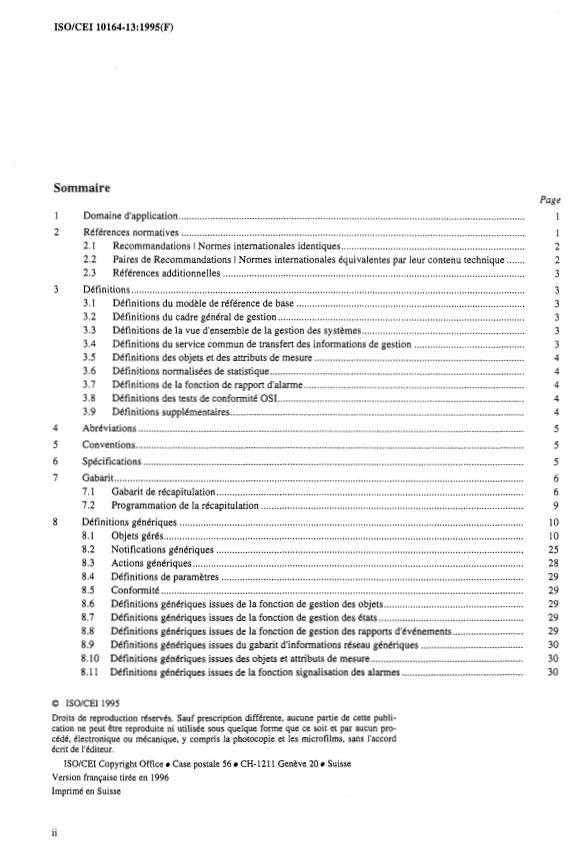 ISO/IEC 10164-13:1995 ISO/IEC 10164-13:1995 - Technologies de l'information -- Interconnexion de systemes ouverts (OSI)— Gestion des systemes: Fonction de récapitulation - Page 2 preview