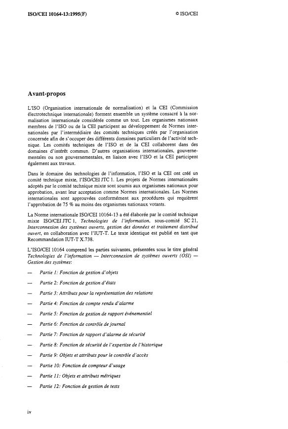 ISO/IEC 10164-13:1995 ISO/IEC 10164-13:1995 - Technologies de l'information -- Interconnexion de systemes ouverts (OSI)— Gestion des systemes: Fonction de récapitulation - Page 4 preview