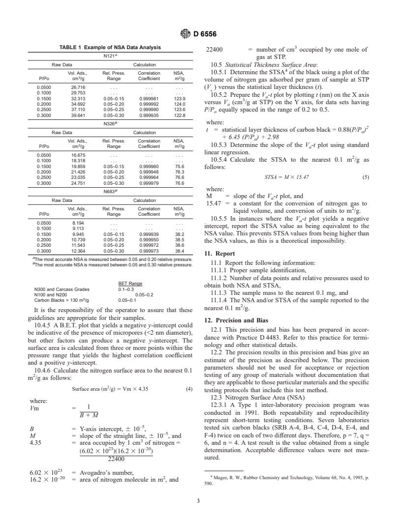 ASTM D6556-01 - Standard Test Method for Carbon Black&#8212;Total and External Surface Area by Nitrogen Adsorption