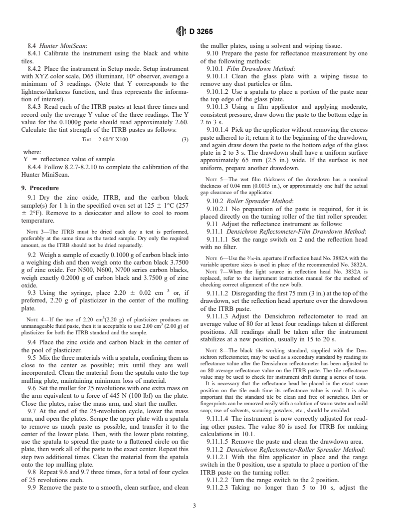 ASTM D3265-00 - Standard Test Method for Carbon Black&#8212;Tint Strength