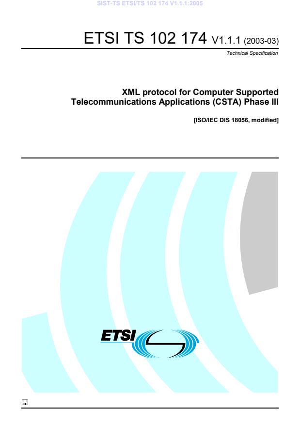 TS ETSI/TS 102 174 V1.1.1:2005