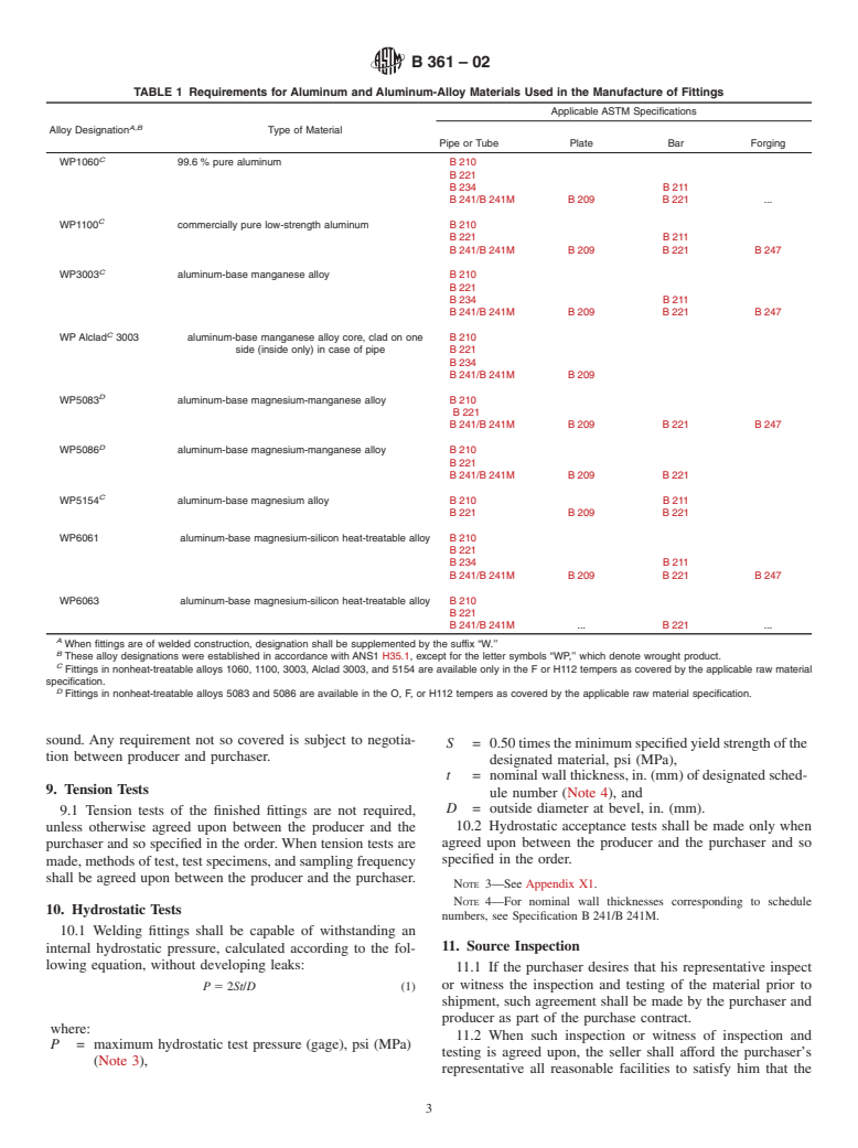 ASTM B361-02 - Standard Specification for Factory-Made Wrought Aluminum and Aluminum-Alloy Welding Fittings