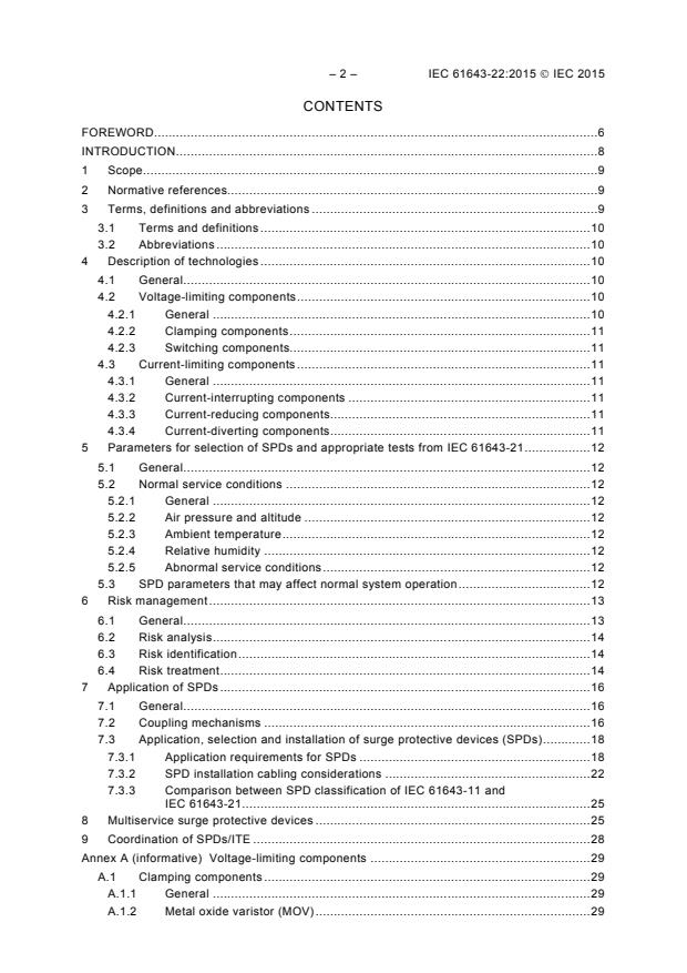 IEC 61643-22:2015 IEC 61643-22:2015 - Low-voltage surge protective devices - Part 22: Surge protective devices connected to telecommunications and signalling networks - Selection and application principles - Page 4 preview