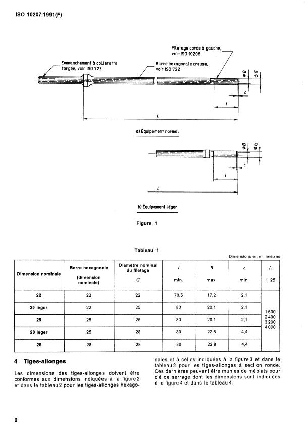 SIST ISO 10207:1996 ISO 10207:1991 - Matériel de forage des roches -- Équipements pour forage percutant a filetage corde, de dimension nominale 22 mm a 38 mm - Page 4 preview