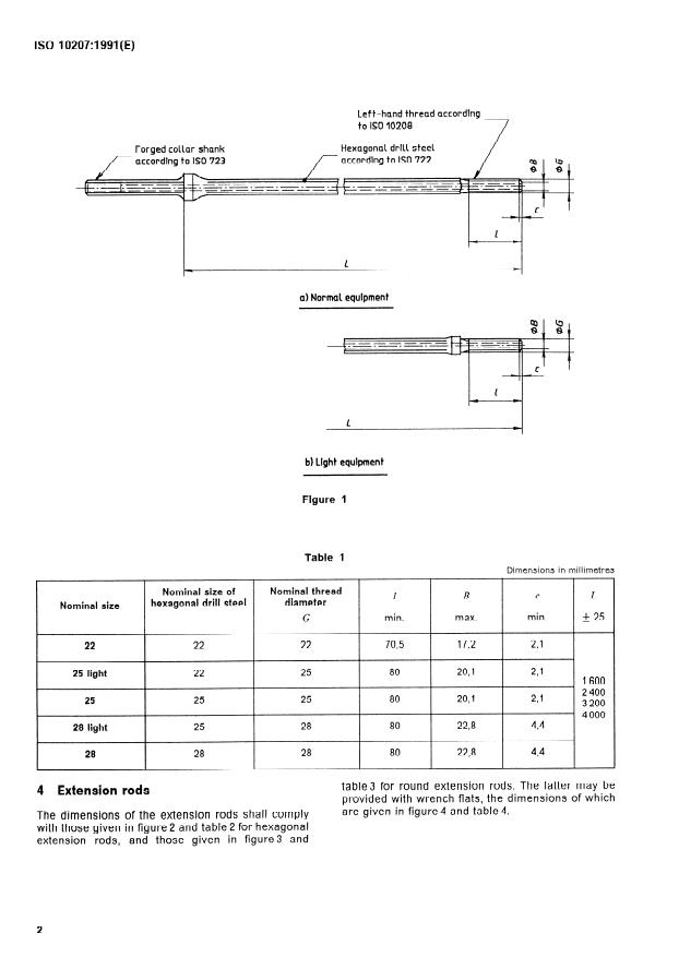 SIST ISO 10207:1996 ISO 10207:1991 - Rock drilling equipment -- Rope threaded drill steel equipment for percussive drilling, nominal sizes 22 mm to 38 mm - Page 4 preview