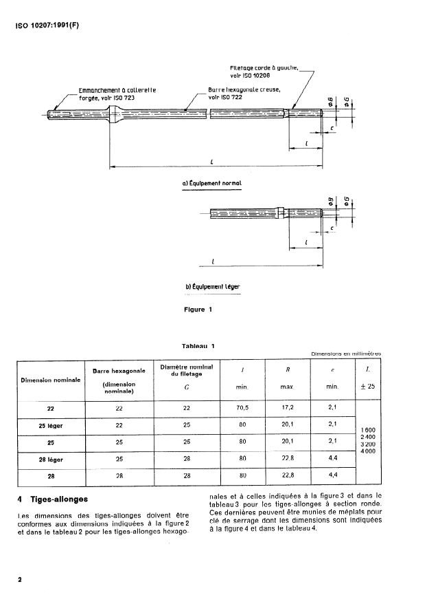 SIST ISO 10207:1996 ISO 10207:1991 - Matériel de forage des roches -- Équipements pour forage percutant a filetage corde, de dimension nominale 22 mm a 38 mm - Page 4 preview