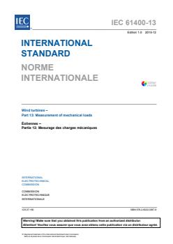 IEC 61400-13:2015 IEC 61400-13:2015 - Wind turbines - Part 13: Measurement of mechanical loads - Page 3 preview