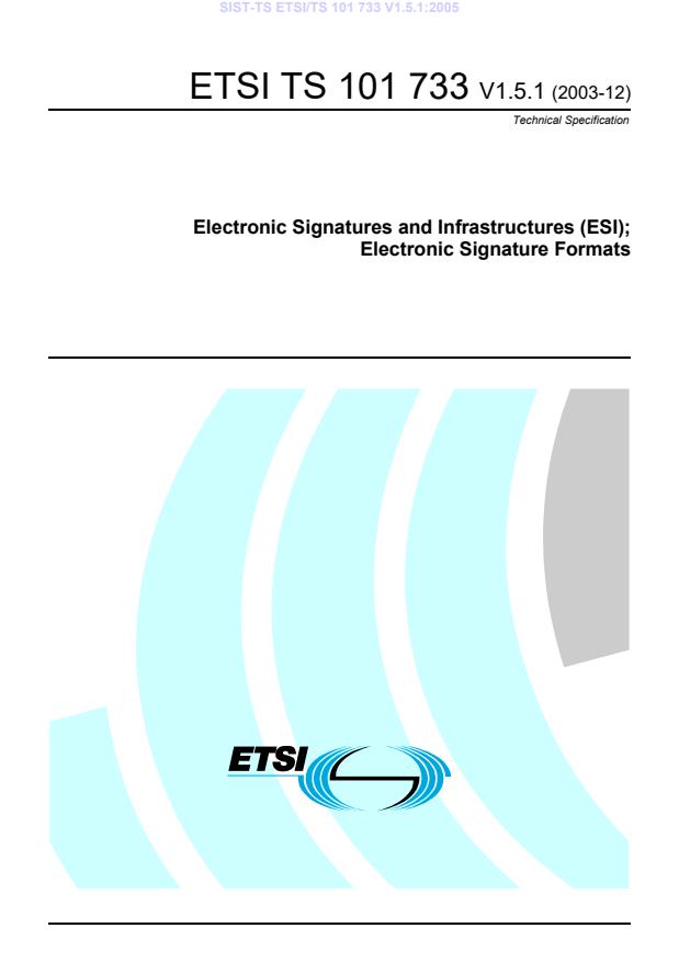 TS ETSI/TS 101 733 V1.5.1:2005