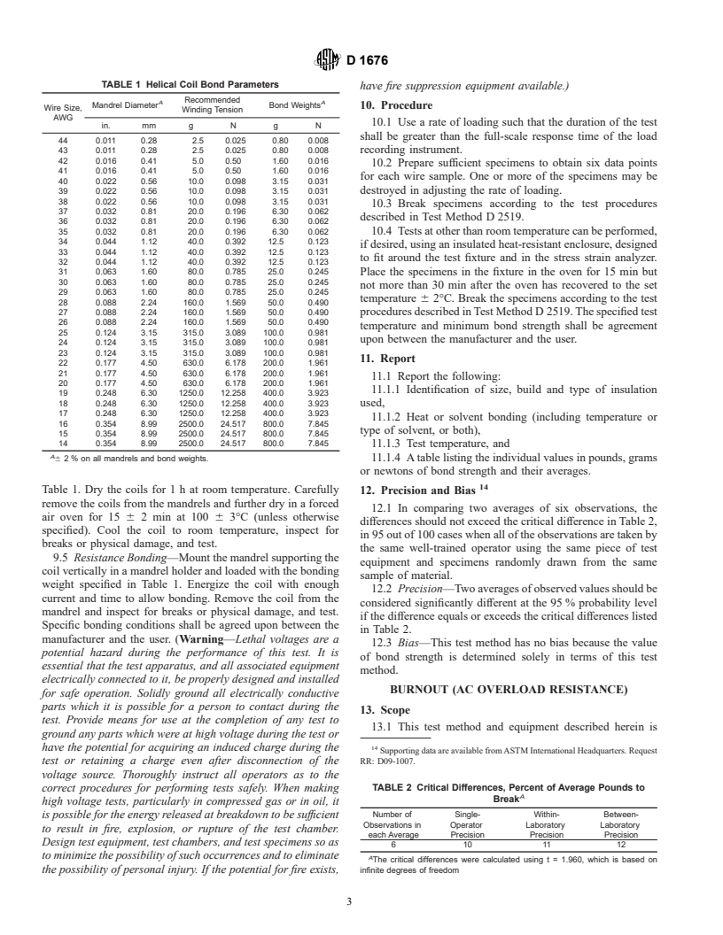 ASTM D1676-01 - Standard Test Methods for Film-Insulated Magnet Wire