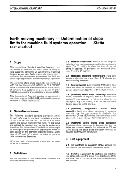 ISO 10266:1992 - Earth-moving machinery — Determination of slope limits for machine fluid systems operation — Static test method
Released:11/19/1992 - Page 3 preview
