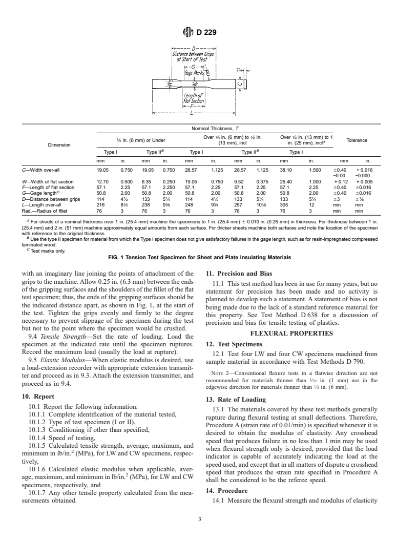 ASTM D229-96 - Standard Test Methods for Rigid Sheet and Plate Materials Used for Electrical Insulation