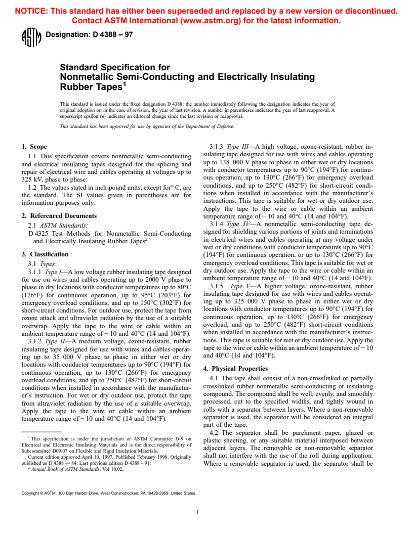 ASTM D4388-97 - Standard Specification for Nonmetallic Semi-Conducting ...