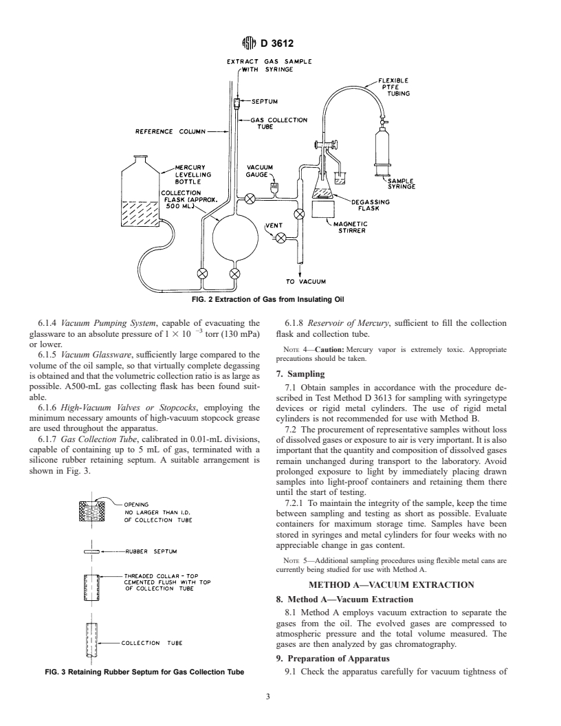 ASTM D3612-96 - Standard Test Method for Analysis of Gases Dissolved in Electrical Insulating Oil by Gas Chromatography