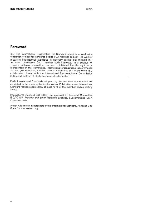 ISO 10308:1995 ISO 10308:1995 - Metallic coatings -- Review of porosity tests - Page 4 preview