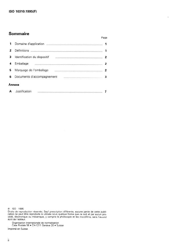 ISO 10310:1995 ISO 10310:1995 - Implants neurochirurgicaux -- Marquage et emballage des neurostimulateurs implantables - Page 2 preview