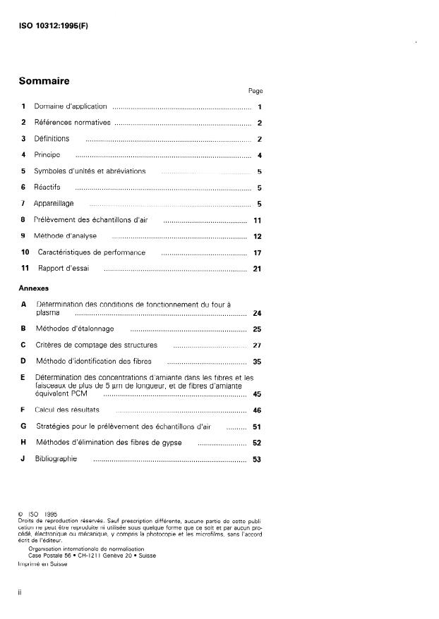 ISO 10312:1995 ISO 10312:1995 - Air ambiant -- Détermination des fibres d'amiante -- Méthode de microscopie électronique a transmission directe - Page 2 preview