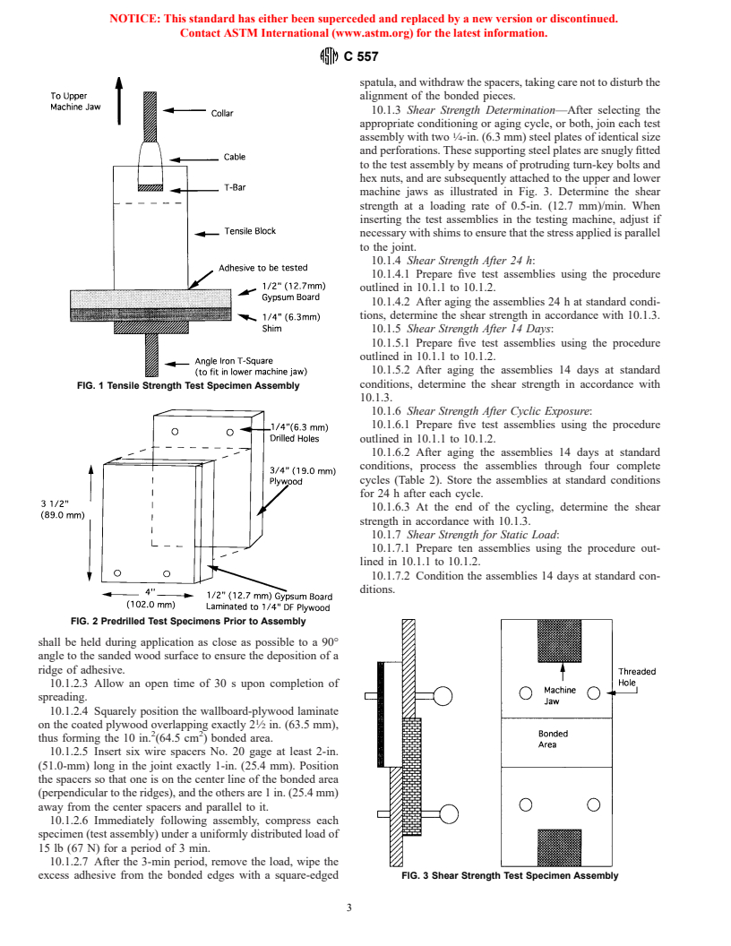 ASTM C557-99 - Standard Specification for Adhesives for Fastening Gypsum Wallboard to Wood Framing