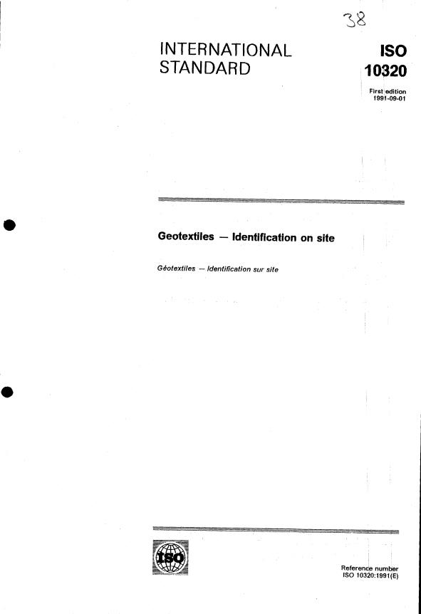 ISO 10320:1991 - Geotextiles -- Identification on site