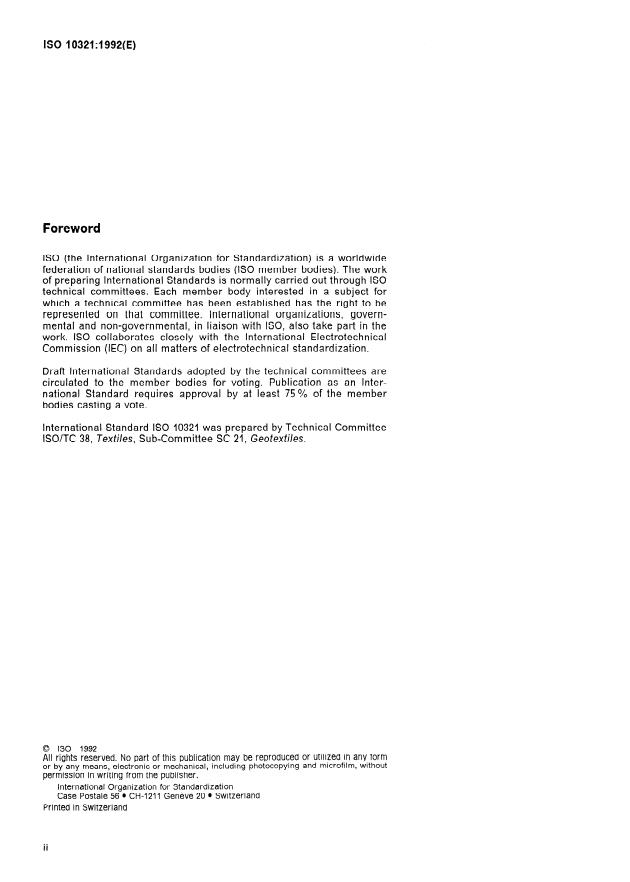ISO 10321:1992 ISO 10321:1992 - Geotextiles -- Tensile test for joints/seams by wide-width method - Page 2 preview