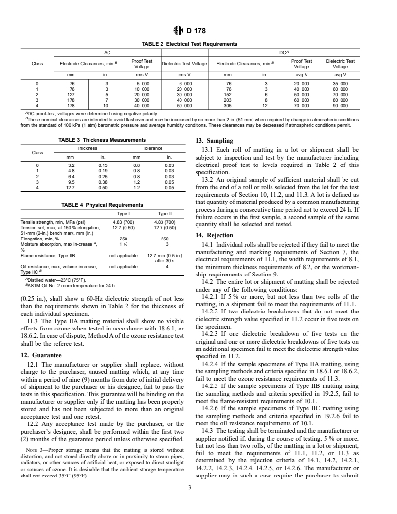 ASTM D178-93(1998) - Standard Specification for Rubber Insulating Matting