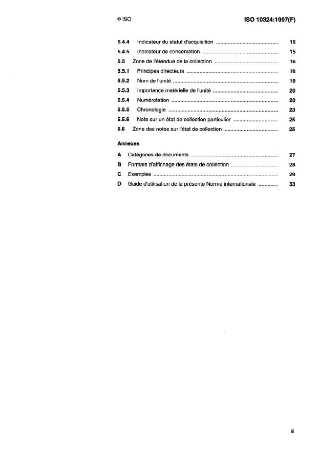 ISO 10324:1997 - Information et documentation -- États de collection -- Niveau succinct