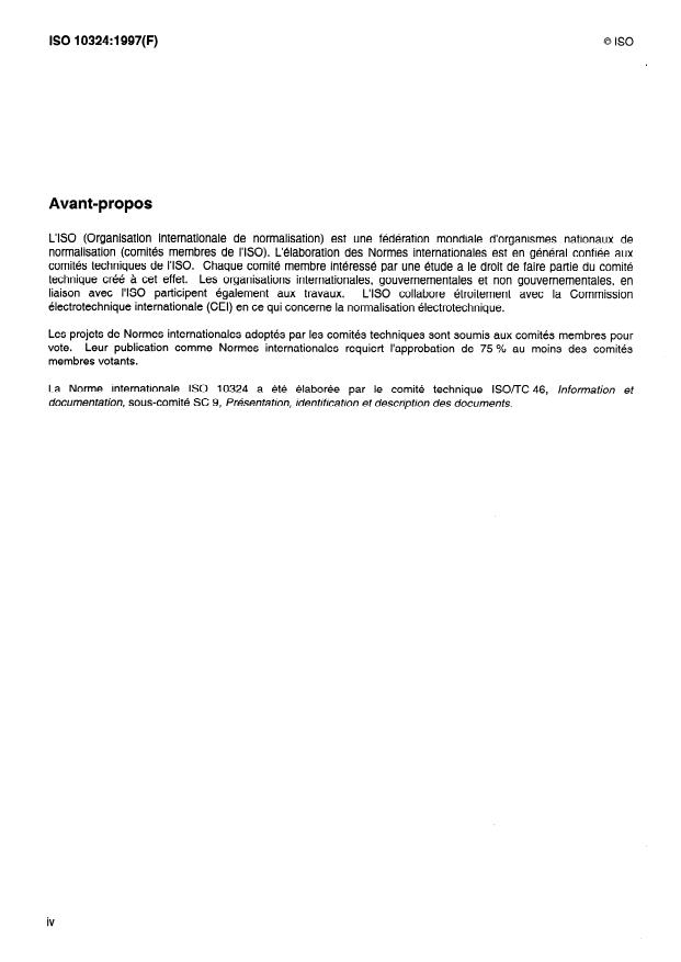 ISO 10324:1997 ISO 10324:1997 - Information et documentation -- États de collection -- Niveau succinct - Page 4 preview