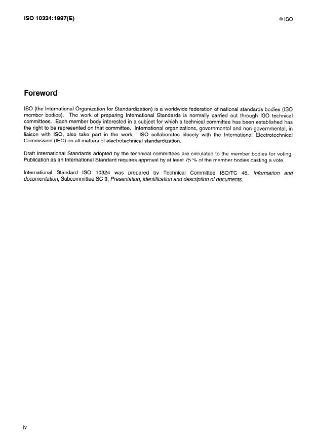 ISO 10324:1997 ISO 10324:1997 - Information and documentation -- Holdings statements -- Summary level - Page 4 preview
