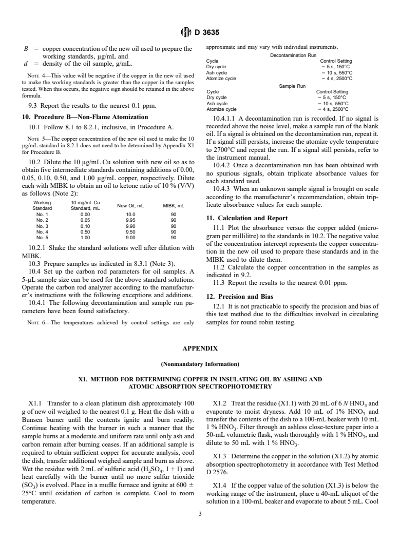 ASTM D3635-90(1998) - Standard Test Method for Dissolved Copper In Electrical Insulating Oil By Atomic Absorption Spectrophotometry