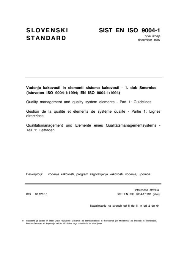 EN ISO 9004-1:1997