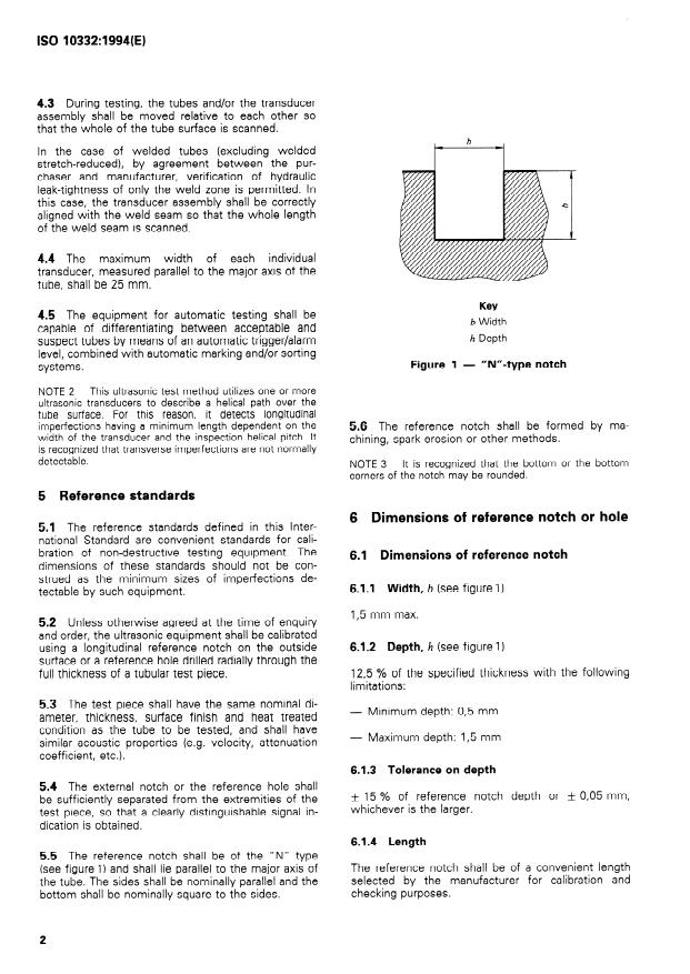 ISO 10332:1994 ISO 10332:1994 - Seamless and welded (except submerged arc-welded) steel tubes for pressure purposes -- Ultrasonic testing for the verification of hydraulic leak-tightness - Page 4 preview
