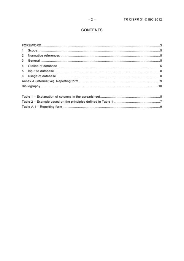 CISPR TR 31:2012 CISPR TR 31:2012 - Database on the characteristics of radio services - Page 4 preview