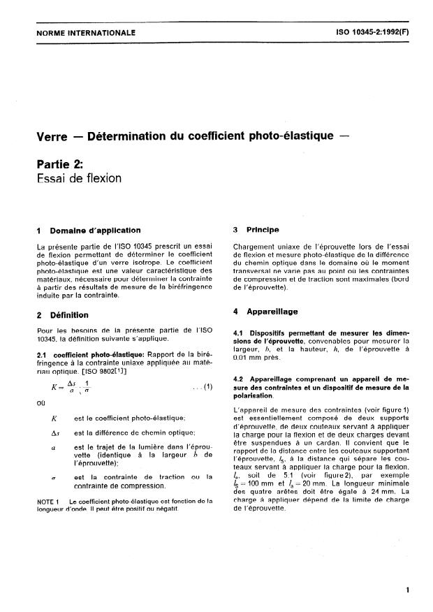 ISO 10345-2:1992 - Verre -- Détermination du coefficient photo-élastique