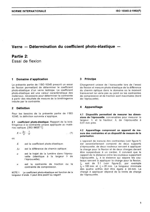 ISO 10345-2:1992 - Verre -- Détermination du coefficient photo-élastique