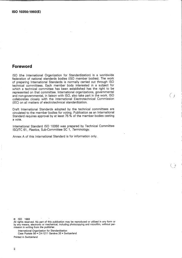 ISO 10350:1993 ISO 10350:1993 - Plastics -- Acquisition and presentation of comparable single-point data - Page 2 preview