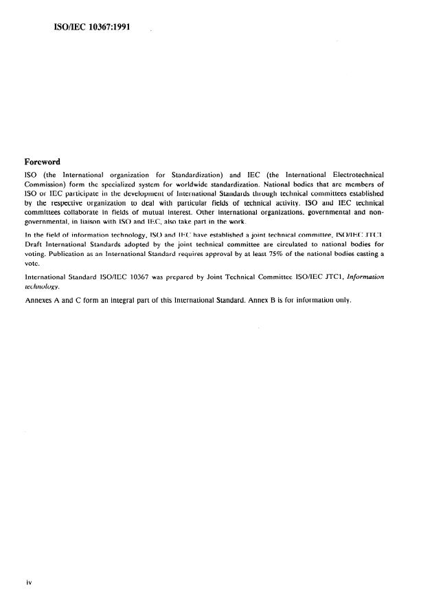 ISO/IEC 10367:1991 ISO/IEC 10367:1991 - Information technology -- Standardized coded graphic character sets for use in 8-bit codes - Page 4 preview