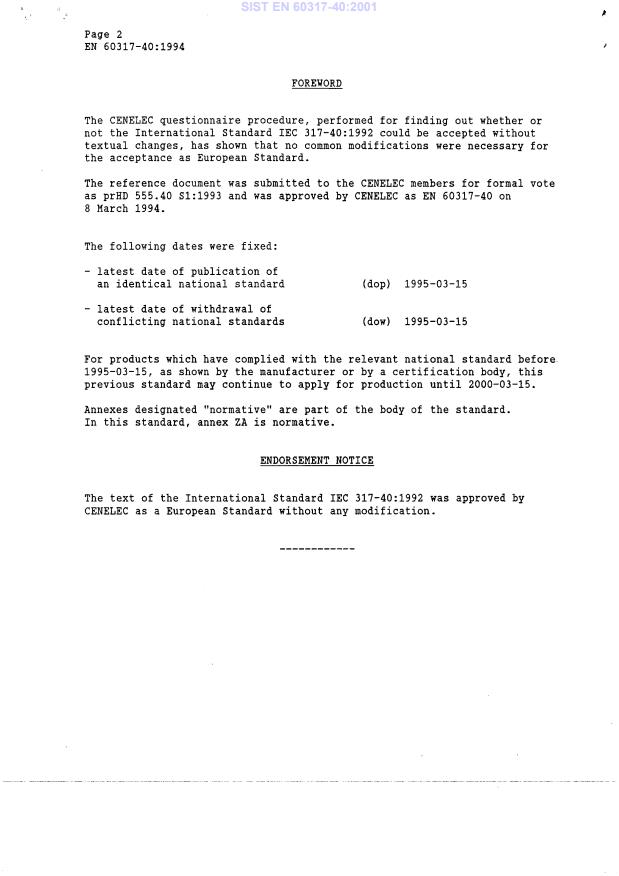 EN 60317-40:1994 EN 60317-40:2001 - Page 4 preview