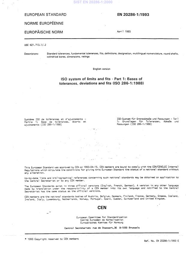 EN 20286-1:1993 EN 20286-1:2000 - Page 2 preview