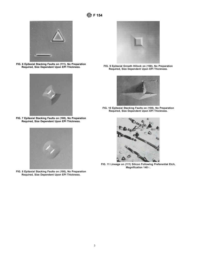 ASTM F154-00 - Standard Guide for Identification of Structures and Contaminants Seen on Specular Silicon Surfaces