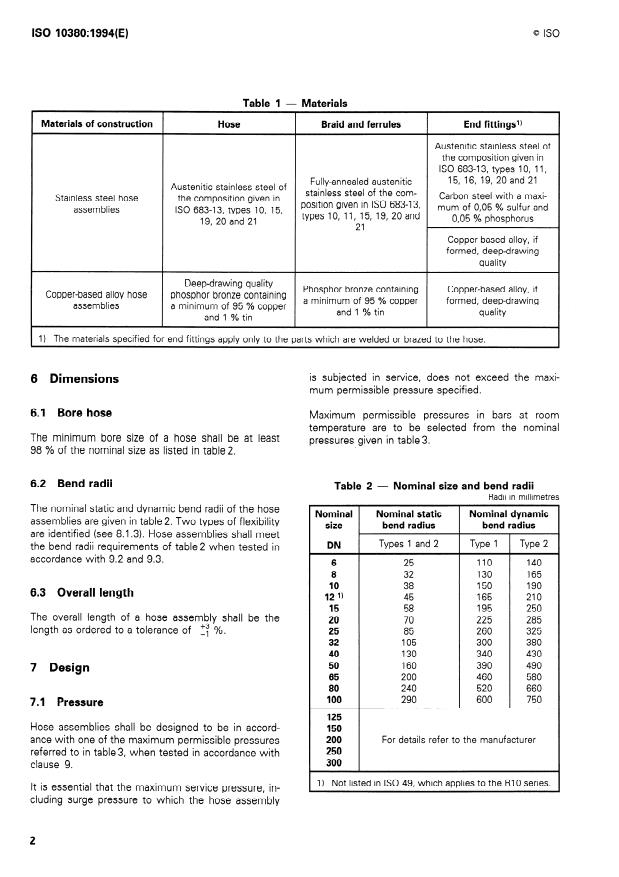 ISO 10380:1994 ISO 10380:1994 - Corrugated flexible metallic hose and hose assemblies - Page 4 preview