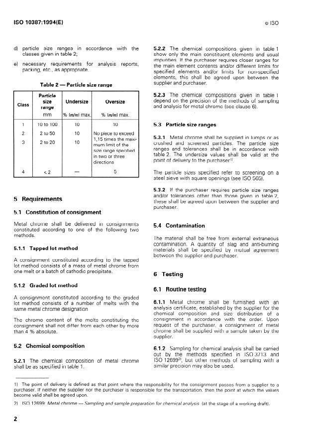 ISO 10387:1994 ISO 10387:1994 - Metal chrome -- Specification and conditions of delivery - Page 4 preview