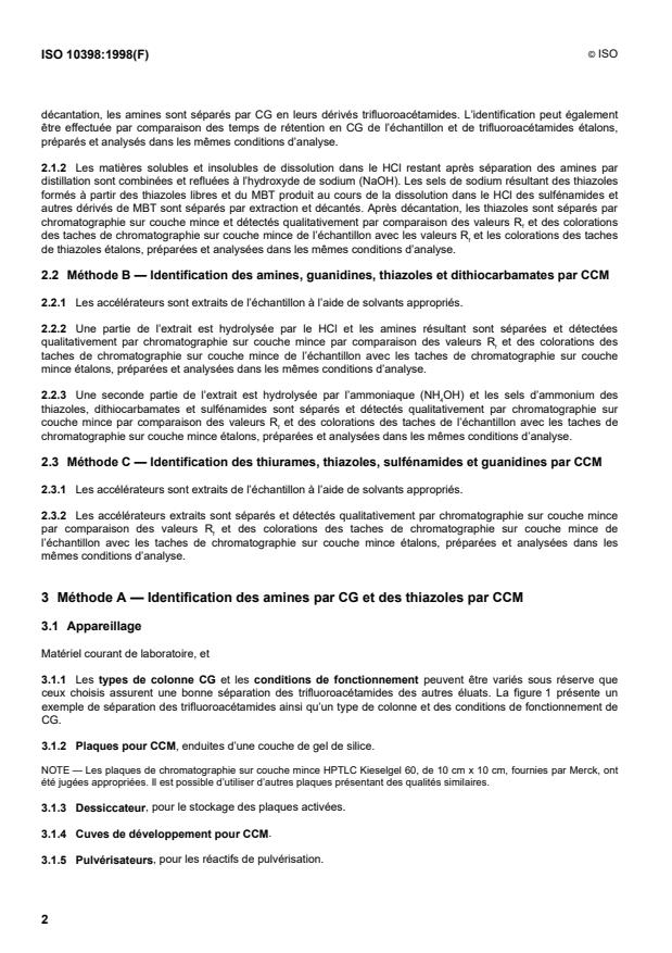 ISO 10398:1998 ISO 10398:1998 - Caoutchouc -- Identification des accélérateurs dans les mélanges vulcanisés ou non - Page 4 preview